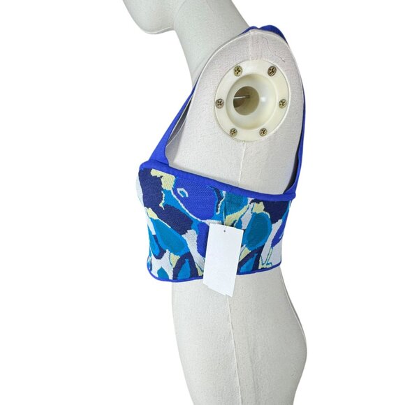 STAUD Multicolor Abstract Knit Cropped Tank Top SZ:M NWT | Jacquard Knit - Picture 4 of 8